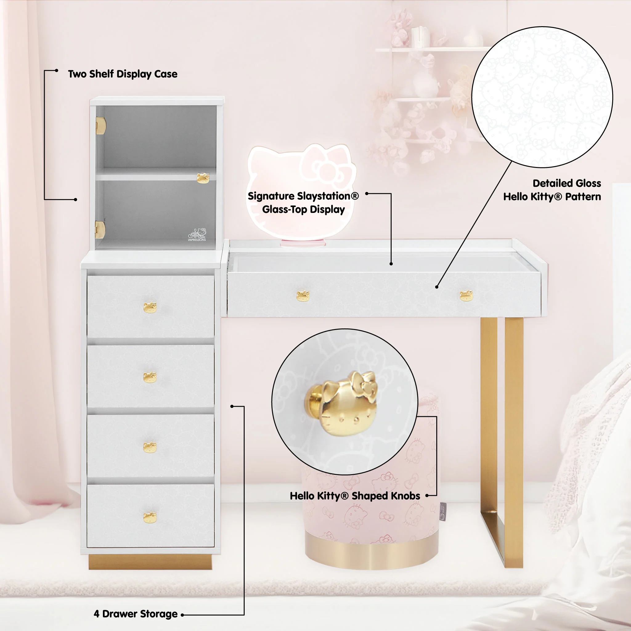 Hello Kitty® SlayStation Duet Vanity Desk - Image 4