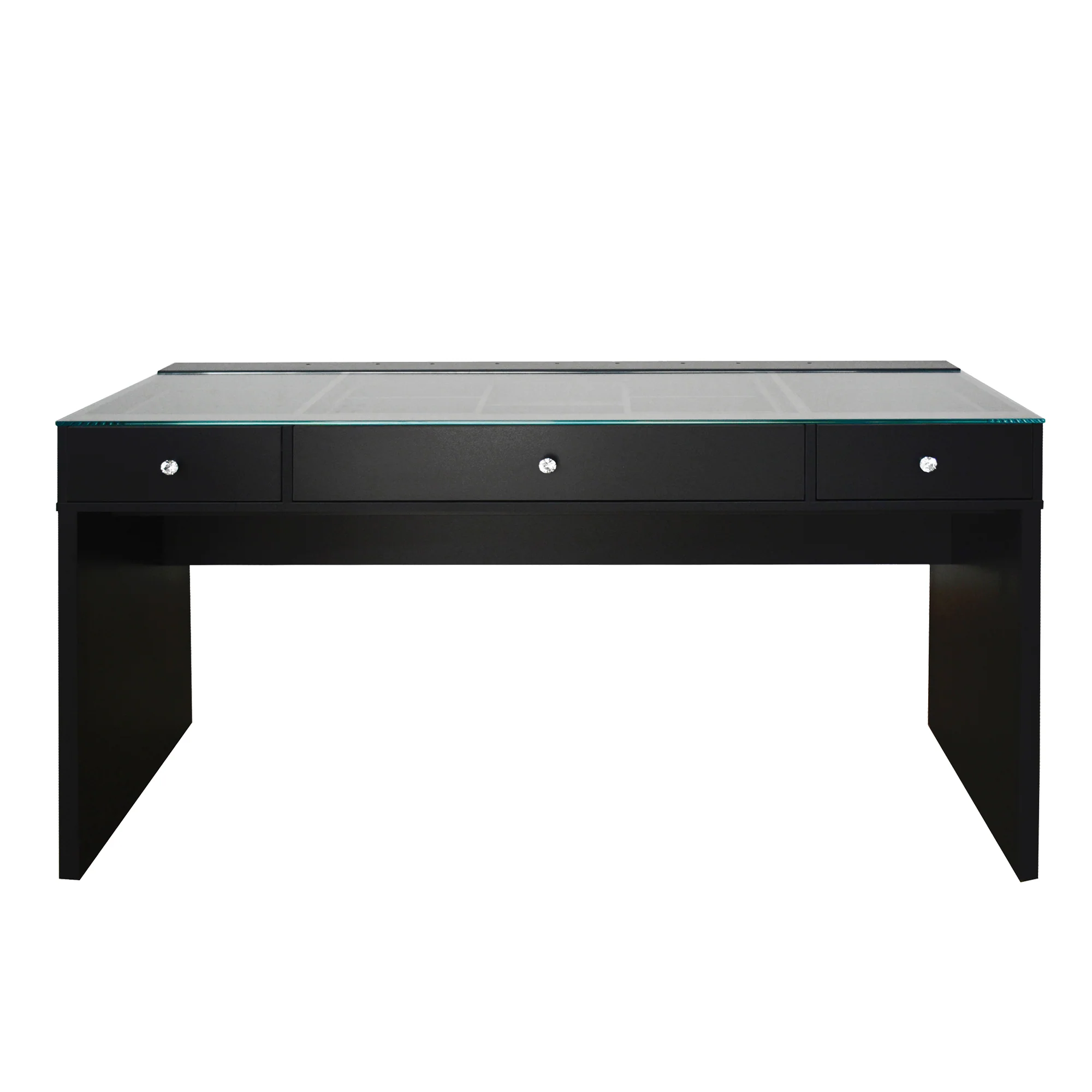 SlayStation Naomi Vanity Table with Glass Tabletop + 4 Drawer Units Bundle - Image 12