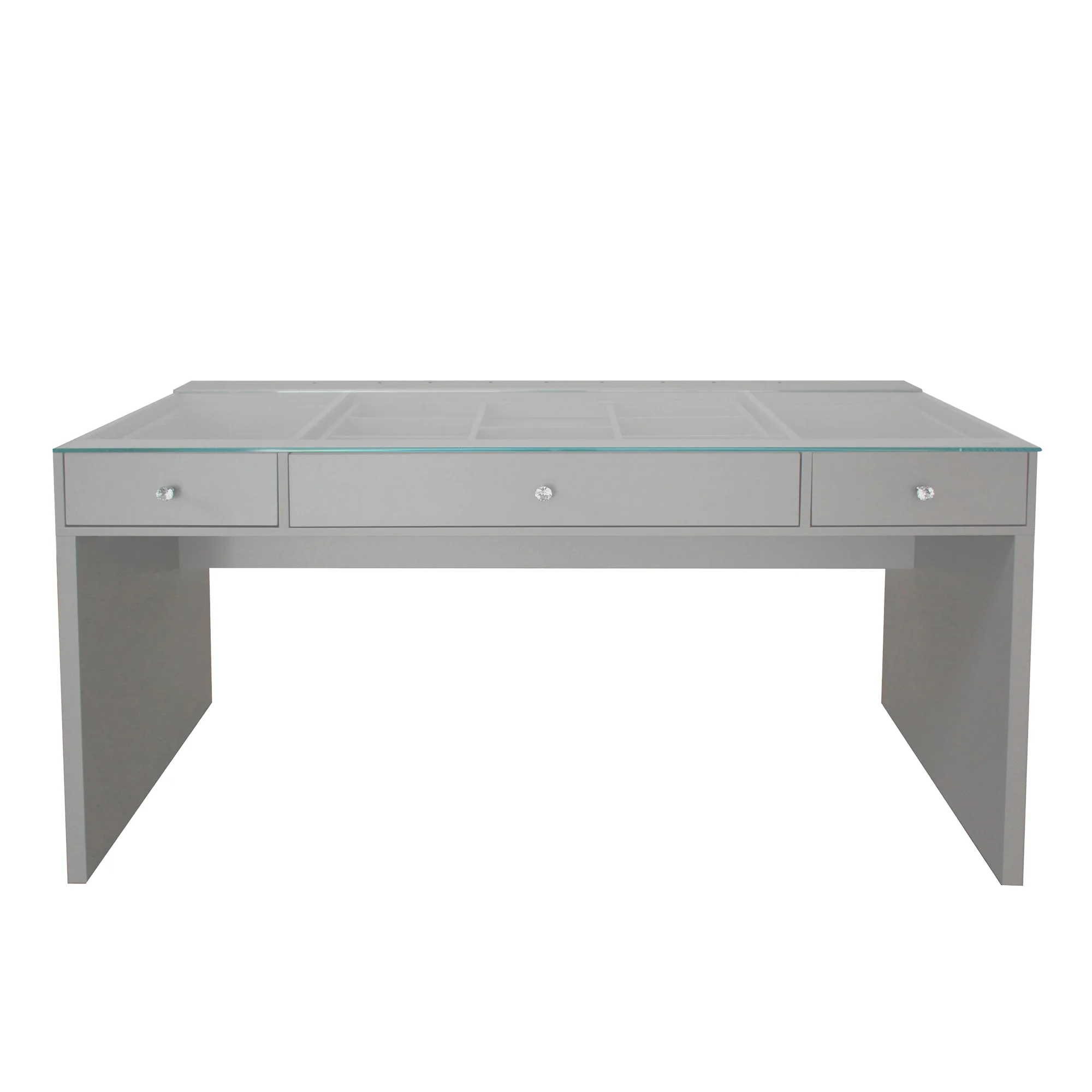 SlayStation Naomi Vanity Table with Glass Tabletop + 4 Drawer Units Bundle - Image 19