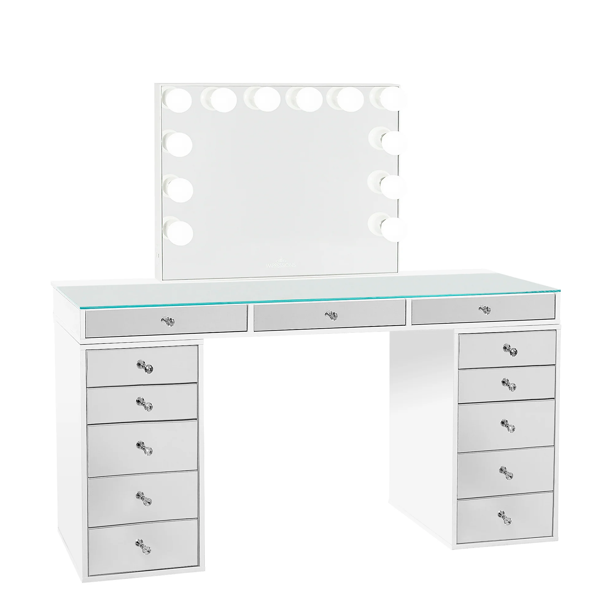 SlayStation® Pro 2.0 Mirrored Tabletop + Vanity Mirror + 5 Drawer Units Bundle - Image 6